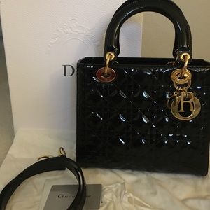 SOLD! Black Patent Lady Dior- GHW Medium